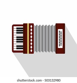 Russian folk accordion icon. Flat illustration of accordion vector icon for web design