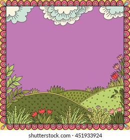 Russian folk background. Illustration is suitable for creating your own patterns, backgrounds, cards, invitations, decorating websites and for the realization of other design ideas. 