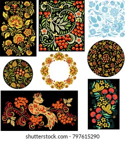 Russian folk ornaments. set