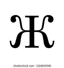 Russian font alphabet vector icon.