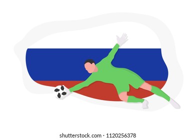 Russian football team goalkeeper 2018 championship vector illustration soccer Russia