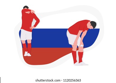 Russian football team player defeat 2018 championship vector illustration soccer Russia