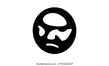 Russian genetic code symbol, black isolated silhouette