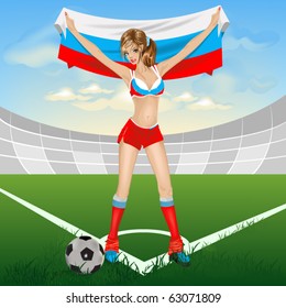 Russian girl soccer fan