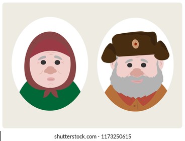 Russian grandparents of soviet time