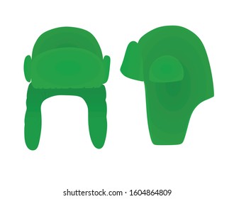 Russian green hat. vector illustration