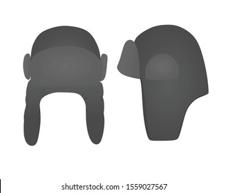 Russian Grey Hat. Vector Illustration