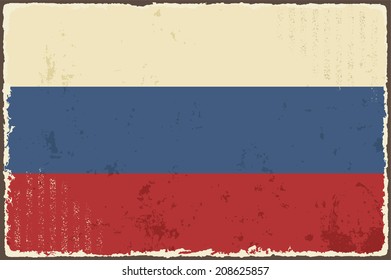 Russian grunge flag. Vector illustration. Grunge effect can be cleaned easily.