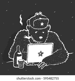 Russian Hacker Vector Character Cartoon