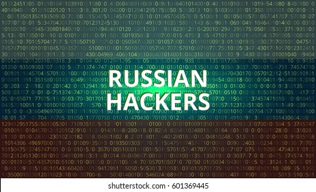 Russian Hackers Abstract Technology Background. Computer Code. Vector Illustration.