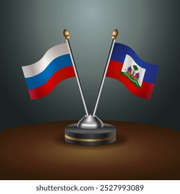 Tabela russa e haitiana sinaliza relação com fundo de gradiente. Ilustração de vetor