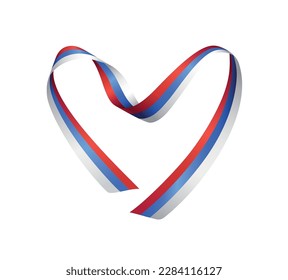 Russisches Heart-Flag-Band. Vektorgrafik.