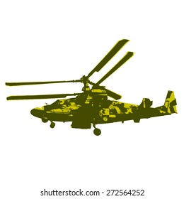 Russian helicopter. Vector illustration.