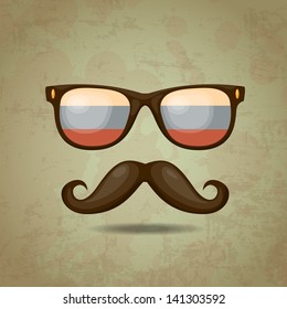 Russian Hipster. Vector illustration