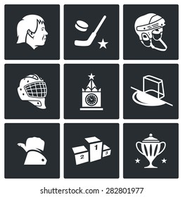 Russian hockey icon. Vector Illustration.