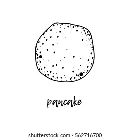Russian holiday Maslenitsa. Pancake is a symbol of Shrovetide, isolated on white