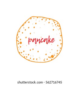 Russian holiday Maslenitsa. Pancake is a symbol of Shrovetide, isolated on white