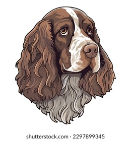 Russian Hunting Spaniel Flat Icon Isolated On White Background