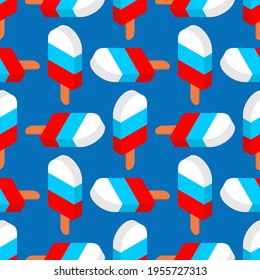 Russian ice cream pattern seamless. National dessert in Russia background