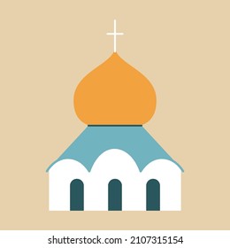 Russian icons in flat style. Colorful images of Russian culture. Vector illustration for website, posters and cards.