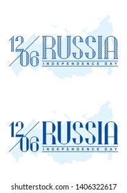 Russian Independence day banner with map of Russia