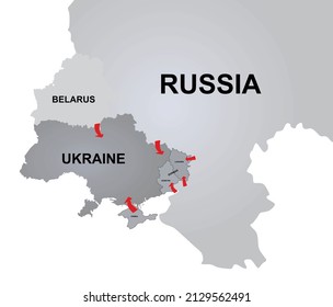 Russian invasion to Ukraine. vector