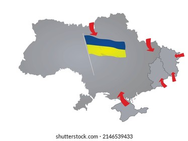 Russian invasion to Ukraine. vector