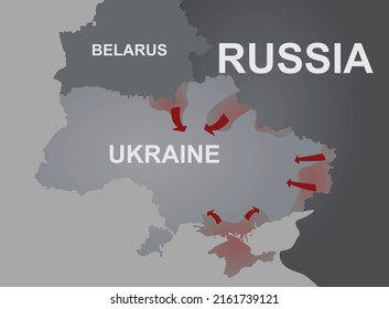 Russian invasion to Ukraine. vector