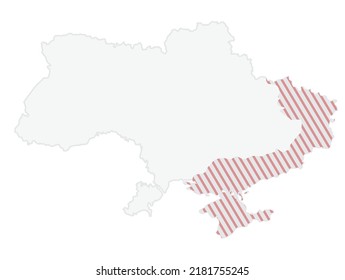 Russische Invasion in die Ukraine. Vektorgrafik