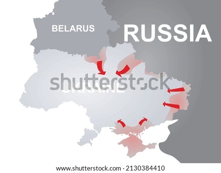Russian invasion to Ukraine. vector