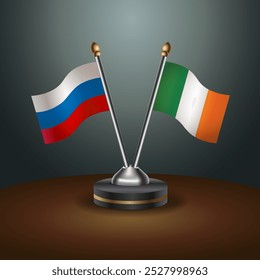 Tabela russa e irlandesa sinaliza relação com fundo de gradiente. Ilustração de vetor