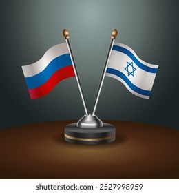 Tabela russa e israelense sinaliza relação com fundo de gradiente. Ilustração de vetor