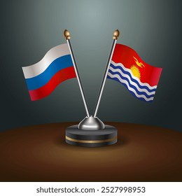 Tabela russa e quiribatiana sinaliza relação com plano de fundo gradiente. Ilustração de vetor