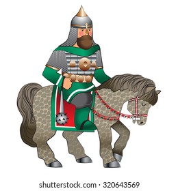Russischer Ritter auf Pferd