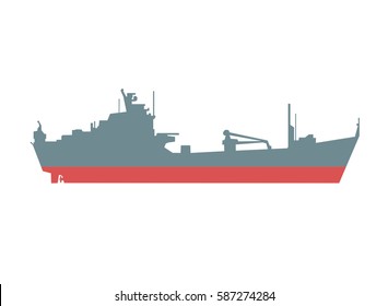 Russian landing ship - vector illustration