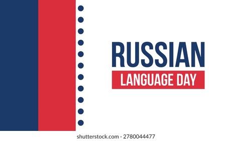 russian language day banner design with russian flag inspired colors modern typography and decorative pattern educational cultural vector illustration artwork