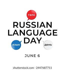 Russian Language Day design template. russian flag vector illustration. flat design. vector eps 10.