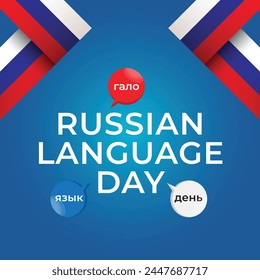 Russian Language Day design template. russian flag vector illustration. flat design. vector eps 10.