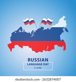 Russian language day, Russian Flag.