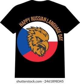 A Russian Language Day T- Shirt Design with a Bird | All Russian man and lovely  Women|A  modern and eye catching Russian flag T shirt 