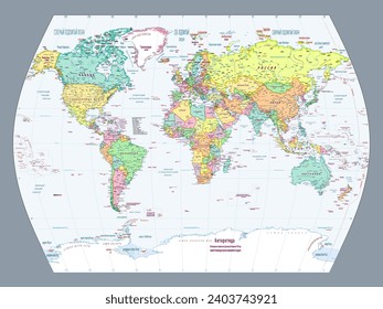 Politische Weltkarte der russischen Sprache