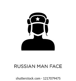 Russian man face icon. Russian man face symbol design from People collection. Simple element vector illustration on white background.
