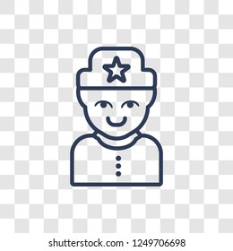 Russian man face icon. Trendy linear Russian man face logo concept on transparent background from People collection