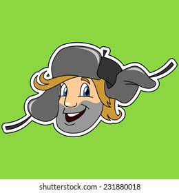russian man face on green background