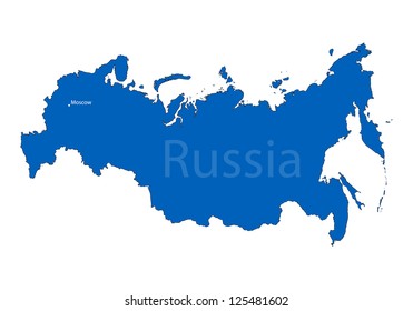 Russian map on white background