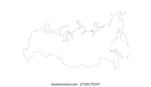 Russian map outline vector on white background