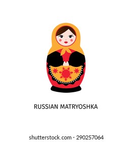Russian matryoshka. Vector illustration background, poster, website, print, report, cover.