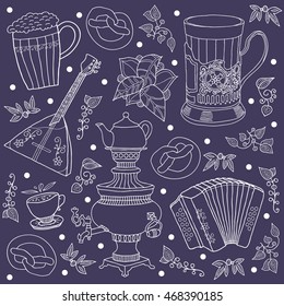 Russian menu. Tea