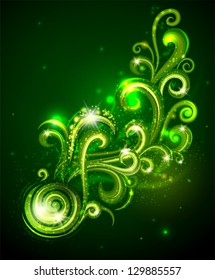 Russian meteorite. Vector stylized design element with swirls.