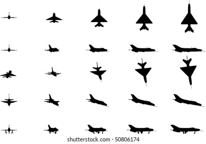 Russian military aircraft Mig-21, vector